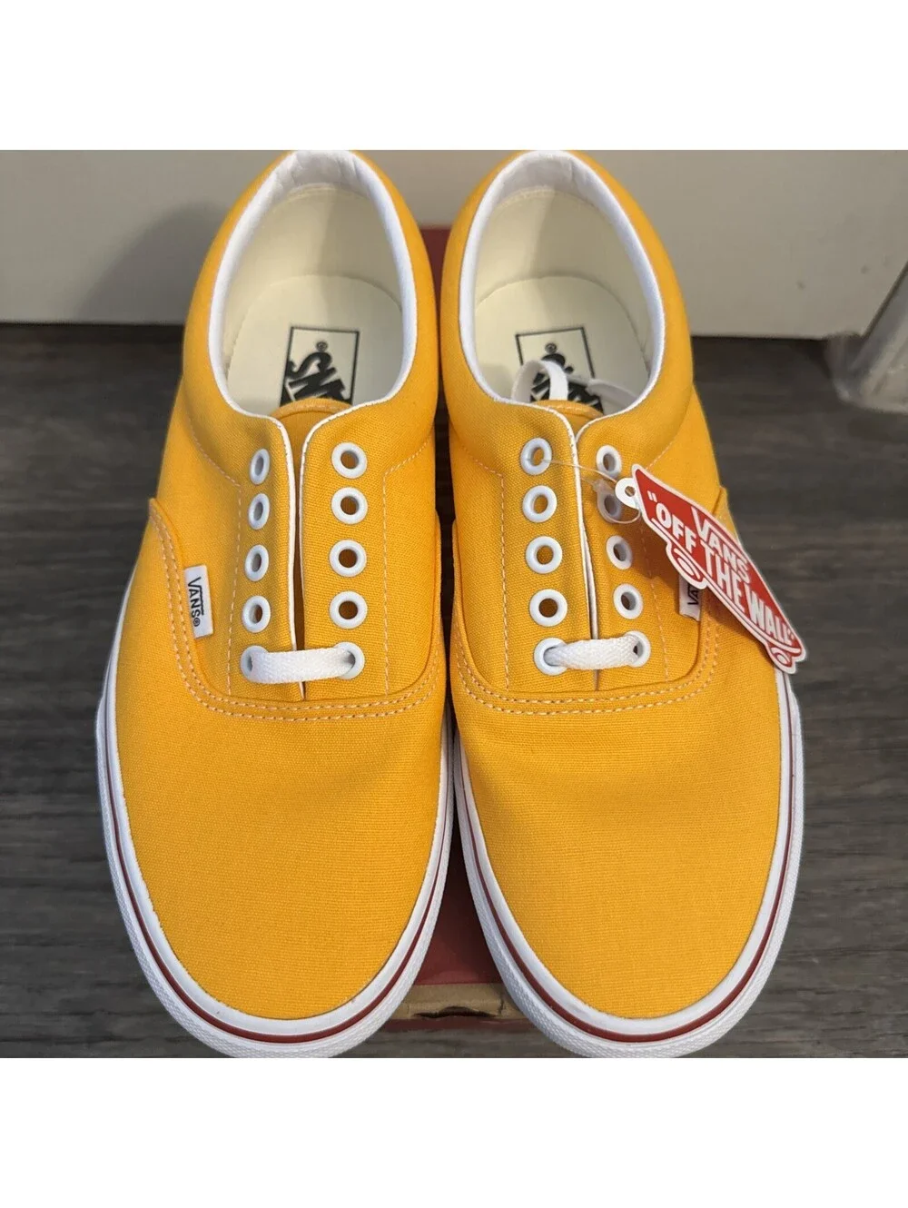 Vans Era Sidewall Print Saffron Meals Yellow VN0A54F14G1 Men 7.5 Women 9 NEW Box